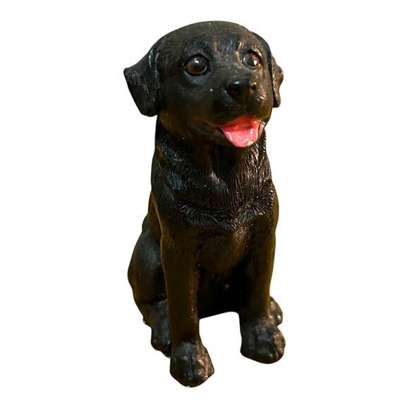 Vintage Black Labrador Resin Hand Painted Sweet Face Figurine “ - Picture 2 of 7